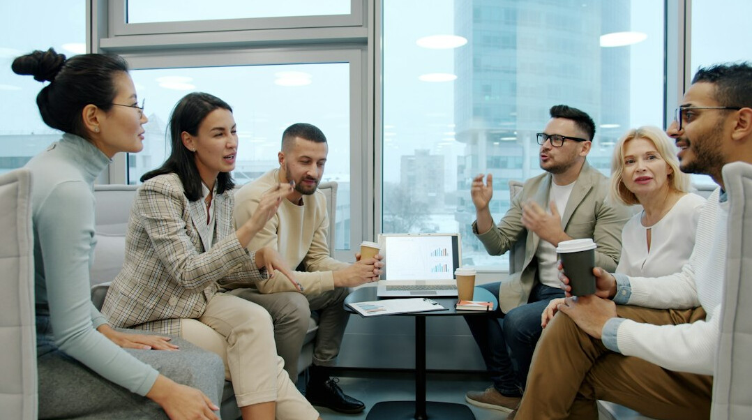 diverse people in discussion