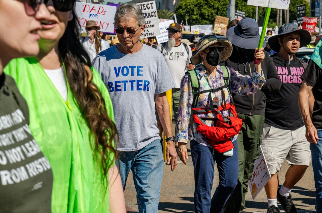 crowd at political rally
