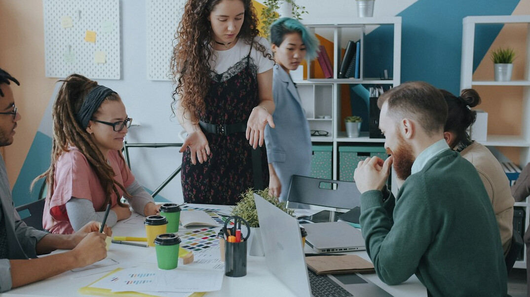 young people in discussion group
