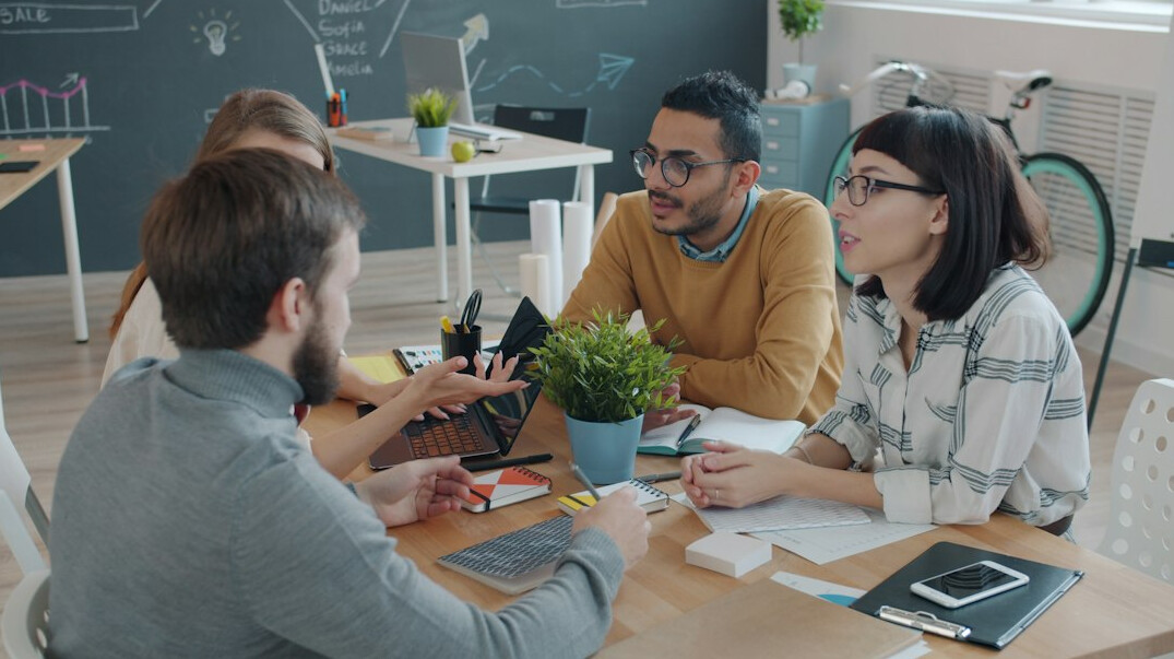diverse group in discussion